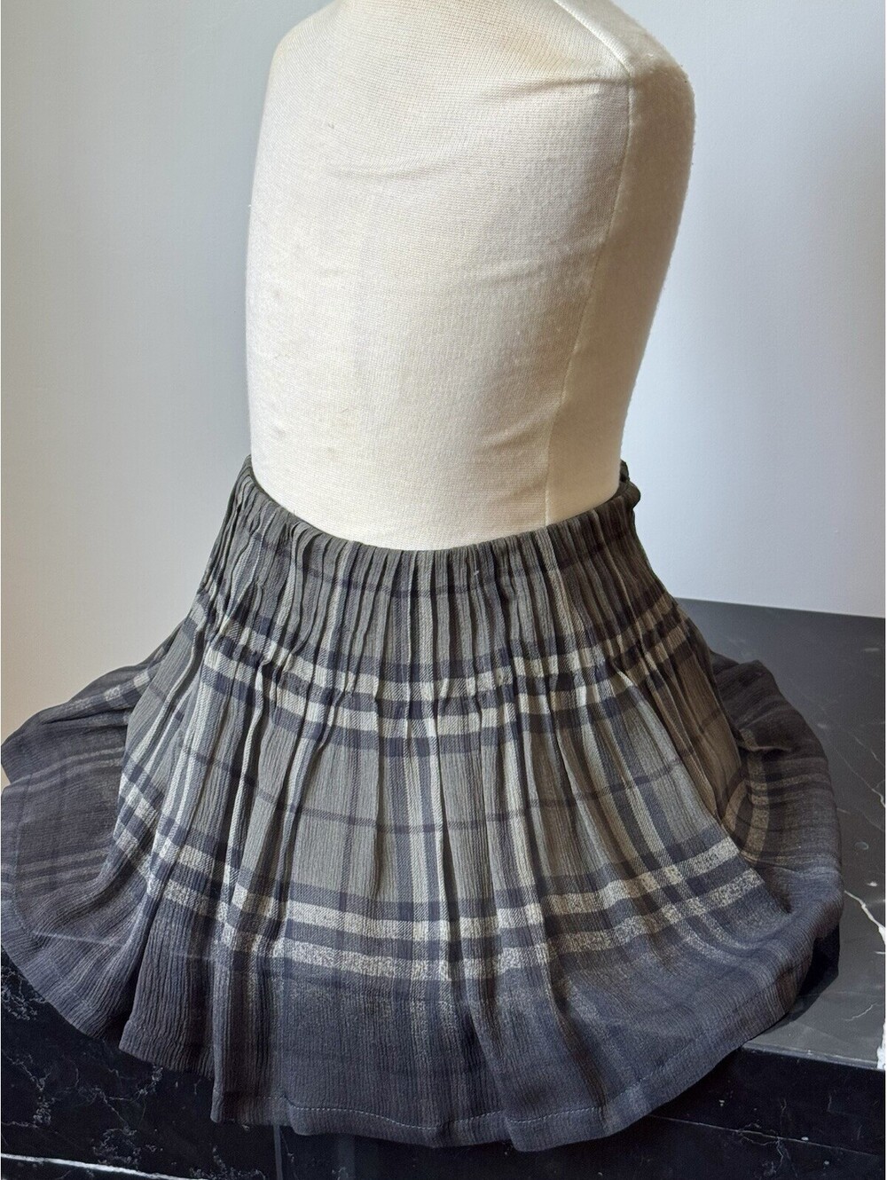 Burberry Children Checked Pleaded Girls Skirt Size 6Y New